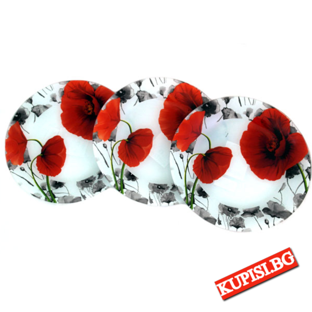 Десертен сервиз с цветя Макове