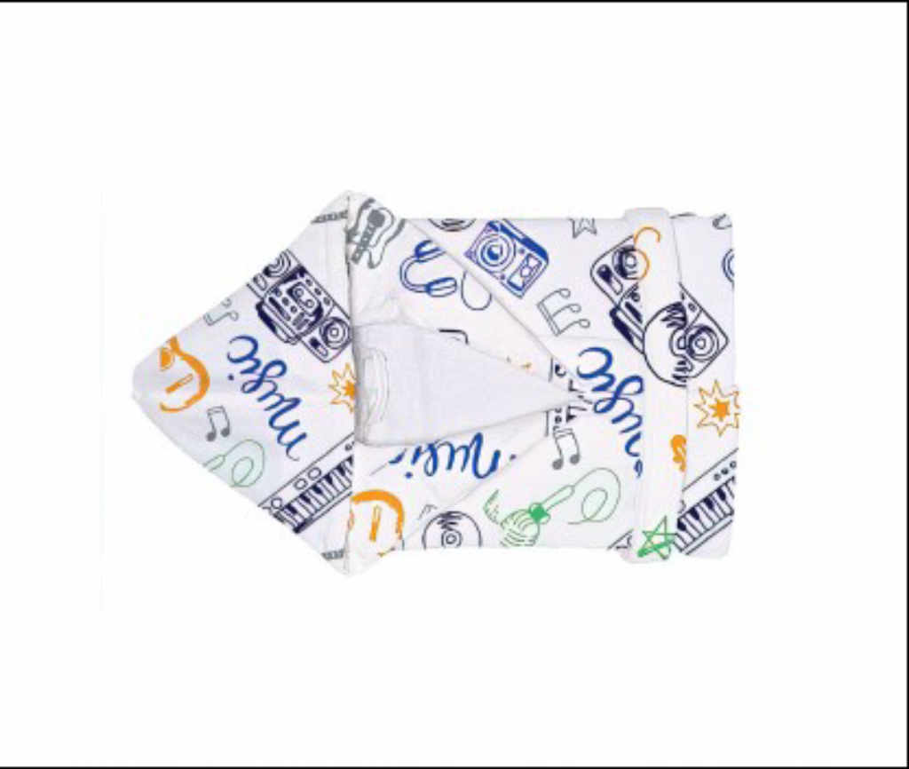 Халат за юноши Музика с качулка от 100% памук