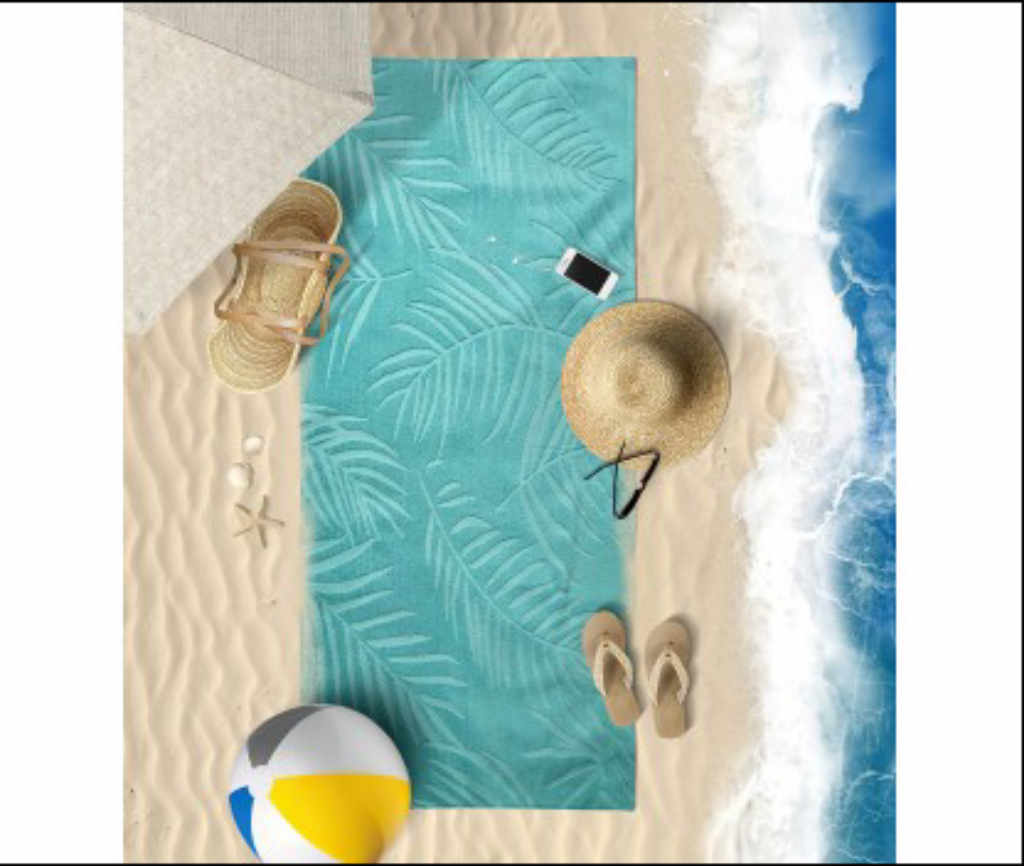 Плажна кърпа Мента от 100% памук, жакард