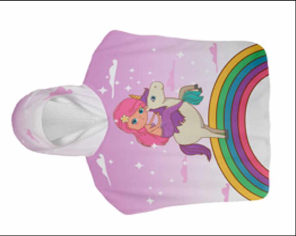 Детско пончо за плаж Еднорог от 100% памук